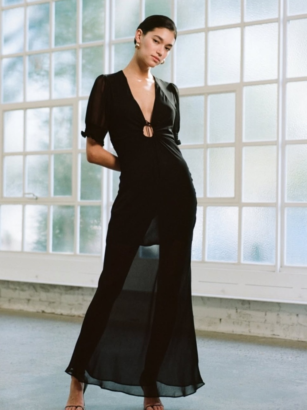 MISHA Danica Black Maxi Dress - Small